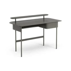 Escritorio Luna con cajón y estante, Roble gris tormenta