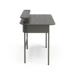 Escritorio Luna con cajón y estante, Roble gris tormenta