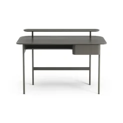 Escritorio Luna con cajón y estante, Roble gris tormenta