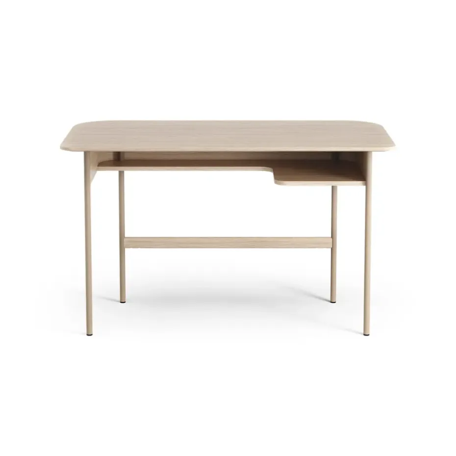 Escritorio Luna, Roble pigmentado blanco