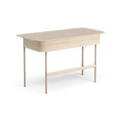 Escritorio Luna, Roble pigmentado blanco