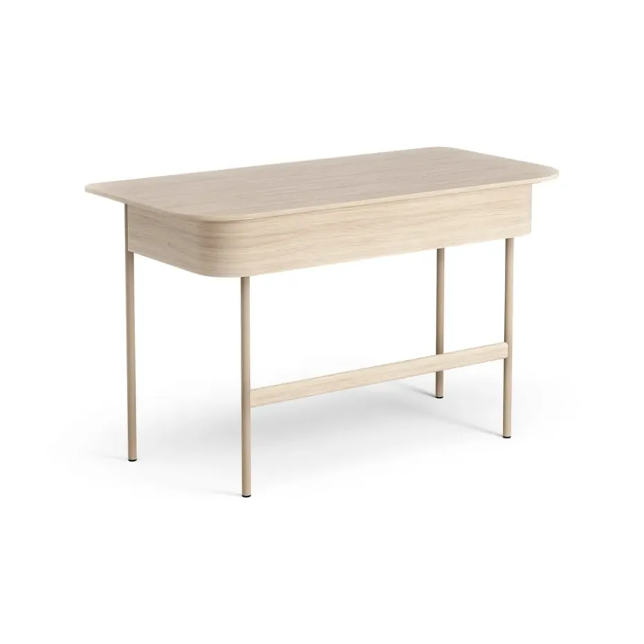 Escritorio Luna, Roble pigmentado blanco