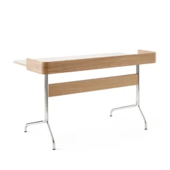 Escritorio Pavilion AV17, Mushroom linoleum, roble lacado, patas de cromo