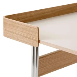 Escritorio Pavilion AV17, Mushroom linoleum, roble lacado, patas de cromo