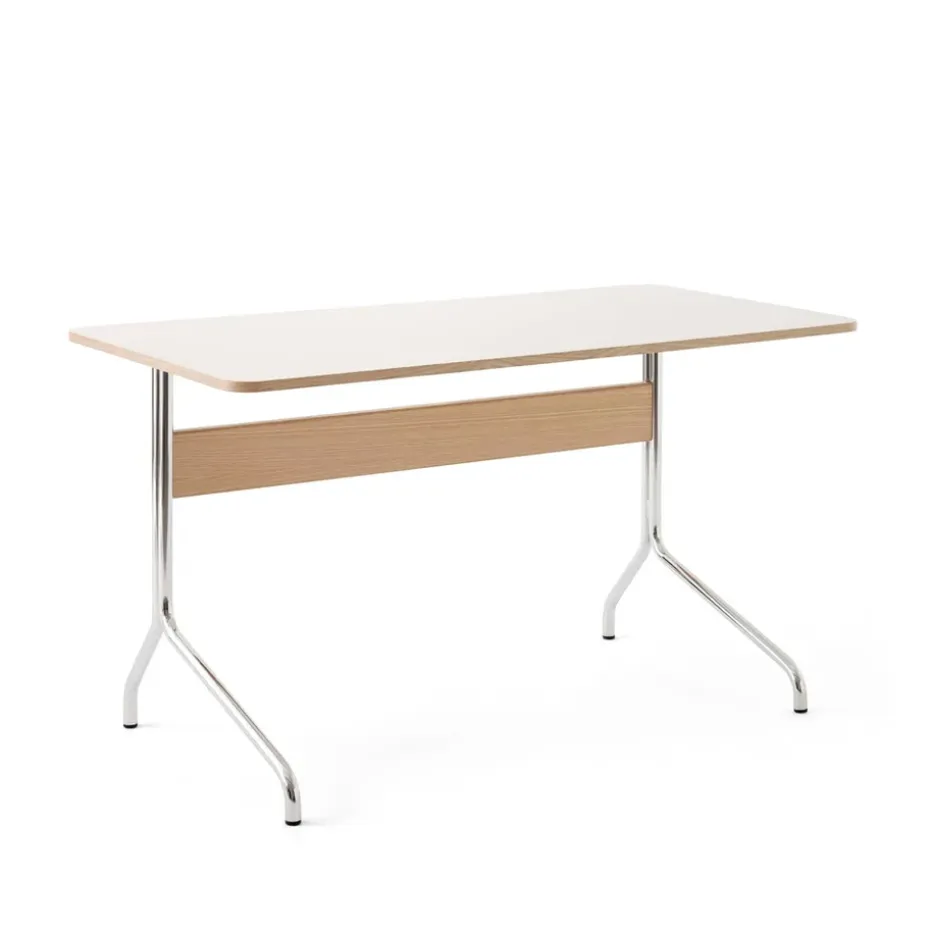 Escritorio Pavilion AV16, Mushroom linoleum, roble lacado, patas de cromo