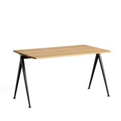 Escritorio Pyramid 01, Oak clear lacquer-140x75cm-estructura de acero negro