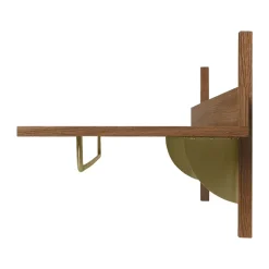 Estante con barra Sector 37 x 87 cm, Smoked Oak, brass