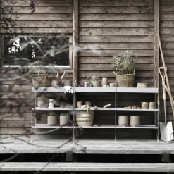 Estante galvanizado String Outdoor, Galvanizado-58x30 cm-borde alto