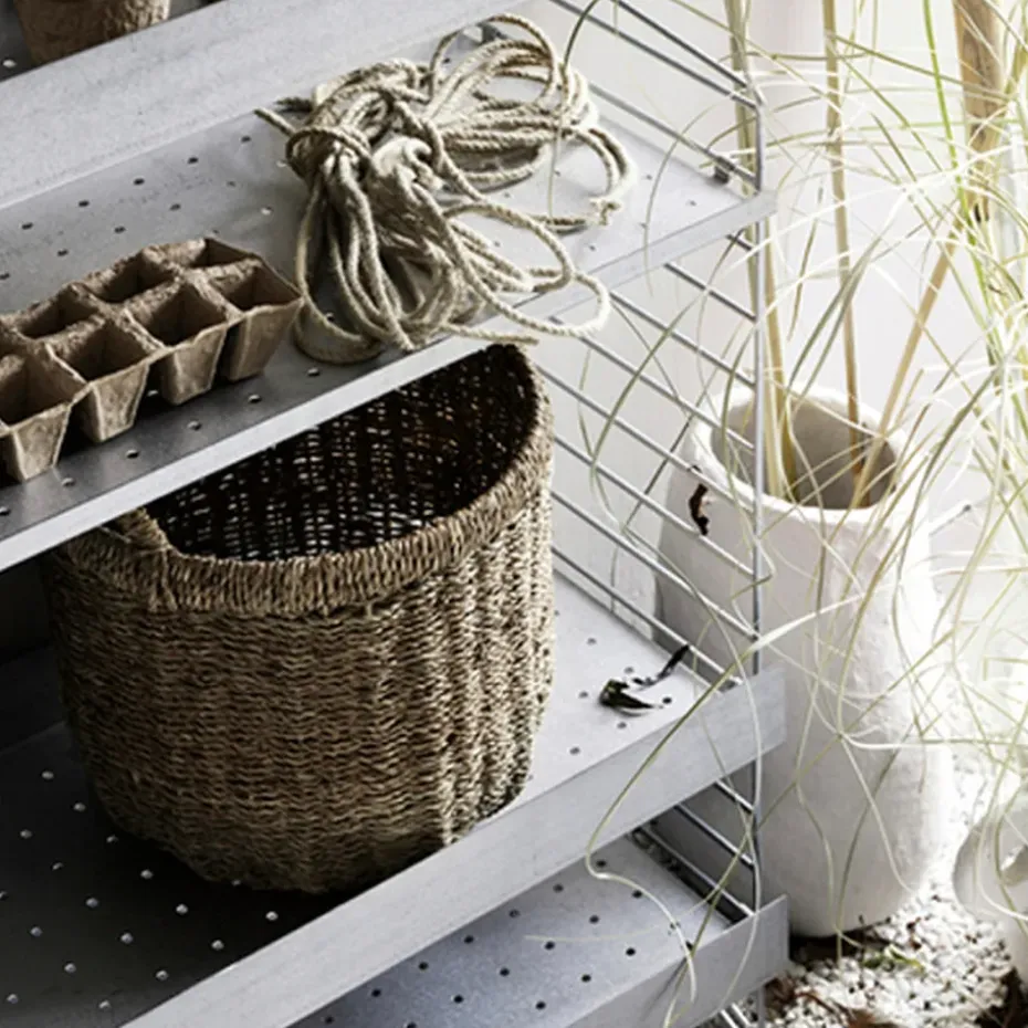 Estante galvanizado String Outdoor, Galvanizado-58x30 cm-borde alto