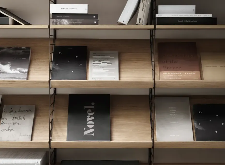 Estante para revistero String madera, Roble, 58x30 cm