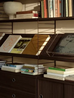 Estante para zapatos String metal, Marrón oscuro, 58×30 cm