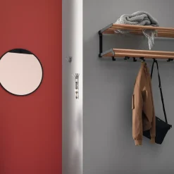 Estante perchero Tamburin 60 cm, roble-negro