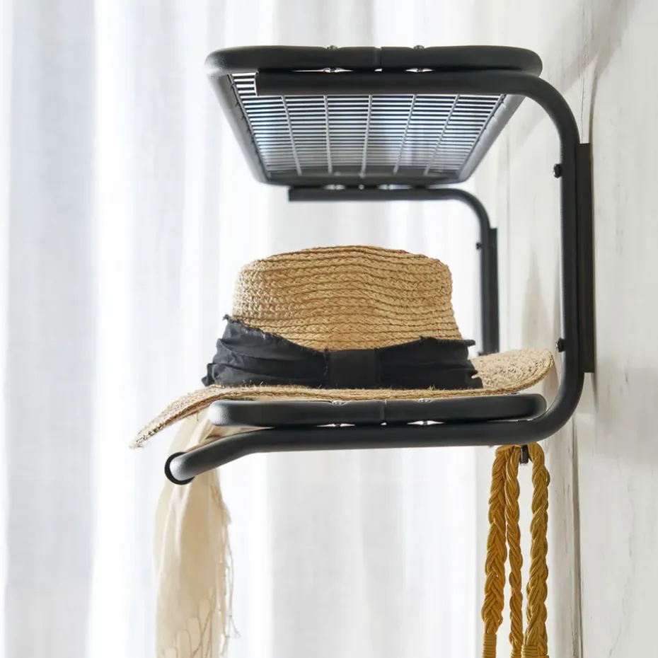 Estante sombrerero Classic 650, Negro/cromo, 2 niveles, 50 cm