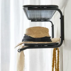 Estante sombrerero Classic 650, Negro/cromo, 2 niveles, 90 cm