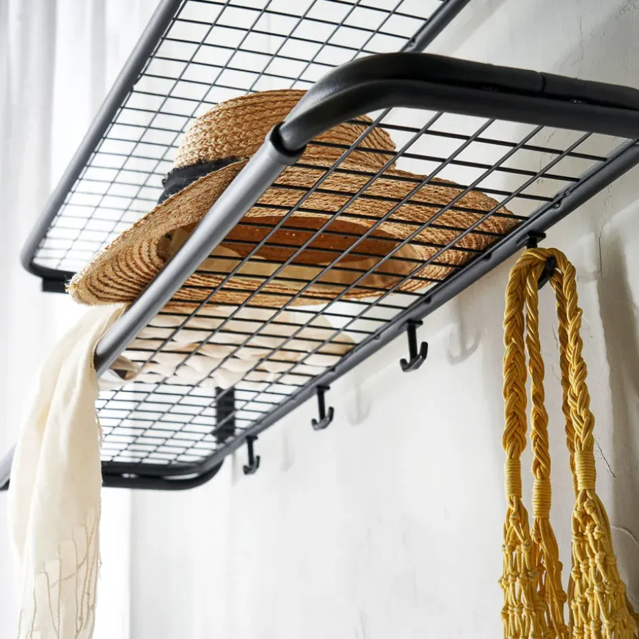 Estante sombrerero Classic 650, Negro/cromo, 2 niveles, 60 cm