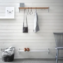 Estante sombrerero o zapatero Nostalgi, Negro, base blanca