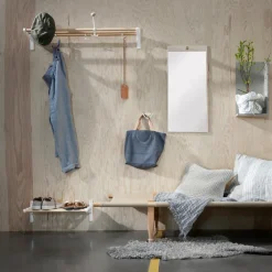 Estante sombrerero o zapatero Nostalgi, Blanco, base de aluminio