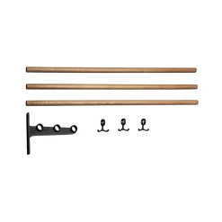 Estante sombrerero o zapatero adicional Nostalgi, Roble, estructura negra