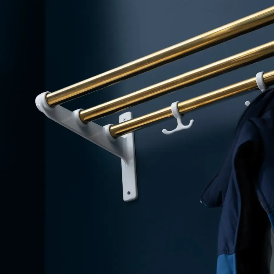 Estante sombrerero o zapatero Nostalgi, Aluminio, base blanca