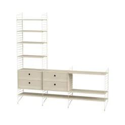 Estante String, Fresno, 78x30 cm, paquete de 3