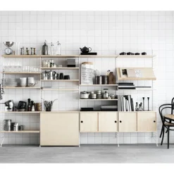 Estante String, Fresno, 78x30 cm, paquete de 3