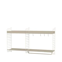 Estante String metal, Beige, 78x30 cm, borde alto