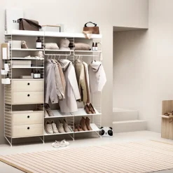 Estante String metal, Blanco, 58x30 cm, borde bajo