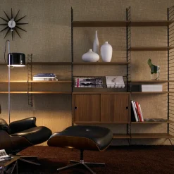 Estante String, Nogal, 78x30 cm, paquete de 3