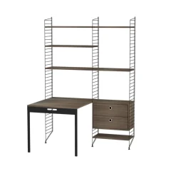 Estante String, Nogal, 78x30 cm, paquete de 3