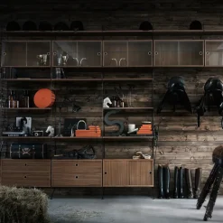 Estante String, Nogal, 58x30 cm, paquete de 3