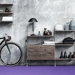 Estante String, Nogal, 58x30 cm, paquete de 3