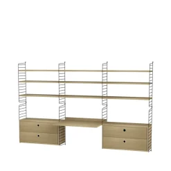 Estante String, Roble, 78x30 cm, paquete de 3