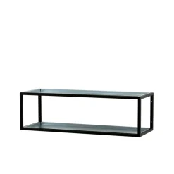 Estante zapatero 11, Lacado negro, chapa de zinc, 2 niveles