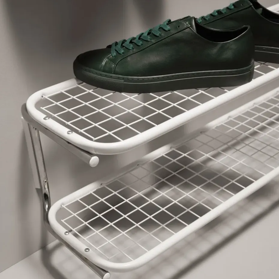 Estante zapatero Classic 650, Negro/cromo, 2 niveles, 70 cm