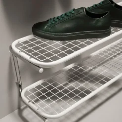 Estante zapatero Classic 650, Blanco/cromo, 2 niveles, 80 cm