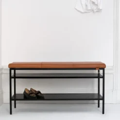 Estante zapatero Nancy, negro-coñac