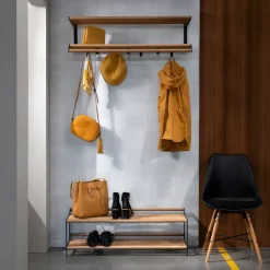 Estante zapatero Tamburin 100 cm, Roble-negro