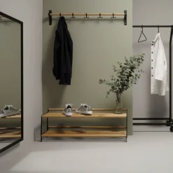 Estante zapatero Tamburin 60 cm, roble-negro