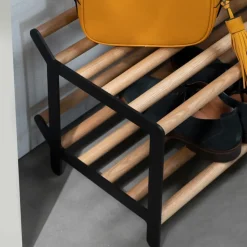 Estante zapatero Tamburin 60 cm, roble-negro