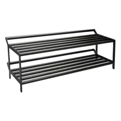 Estante zapatero Tamburin 100 cm, roble teñido de negro-negro