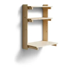 Estantería Beam de pared con escritorio, Pino