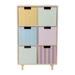 Estantería Calle con 6 cajones 55x88,5 cm, Natur