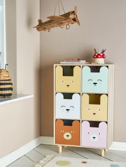 Estantería Calle con 6 cajones 55x88,5 cm, Natur