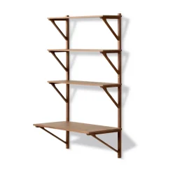 Estantería con escritorio BM29, 78x134 cm, Walnut lacquer