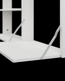 Estantería de pared con escritorio Gridlock - M1-A4-0-D, White stained Ash