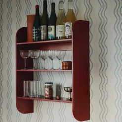 Estantería de pared Strapats 62x73,6 cm, Burgundy