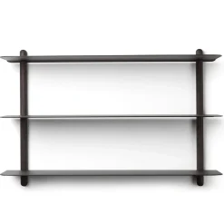 Estantería Nivo A, fresno teñido de negro-negro