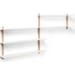 Estantería Nivo B, roble claro-blanco