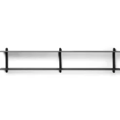 Estantería Nivo C, fresno teñido de negro-negro