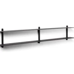 Estantería Nivo C, fresno teñido de negro-negro